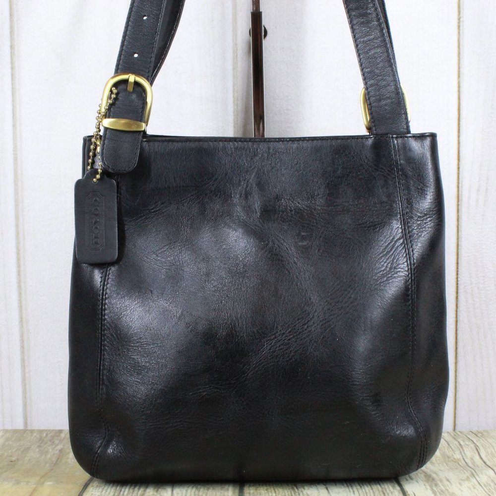 Vintage! COACH 50105 Black Leather Shoulder Bag - Picture 2 of 14